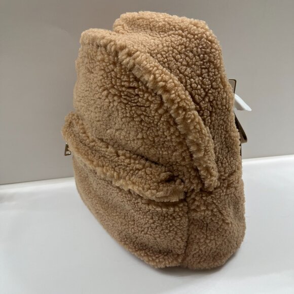 Tan Sherpa / Faux Fur / Fuzzy Backpack / Laptop Bag - NWT - Picture 5 of 9